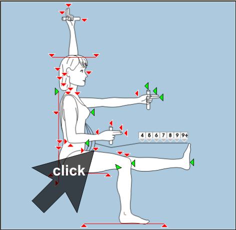 Anthropometry data visual selection - just point and click Anthropometric data sitting illustration
